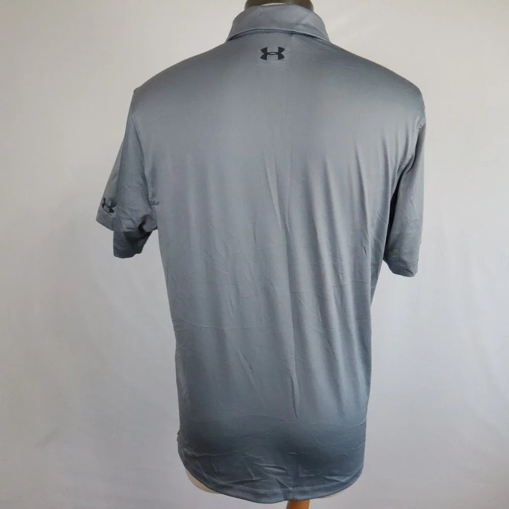 Under Armour Polo Shirt Mens Large HeatGear Golf Short Sleeve Stellar Drilling‎